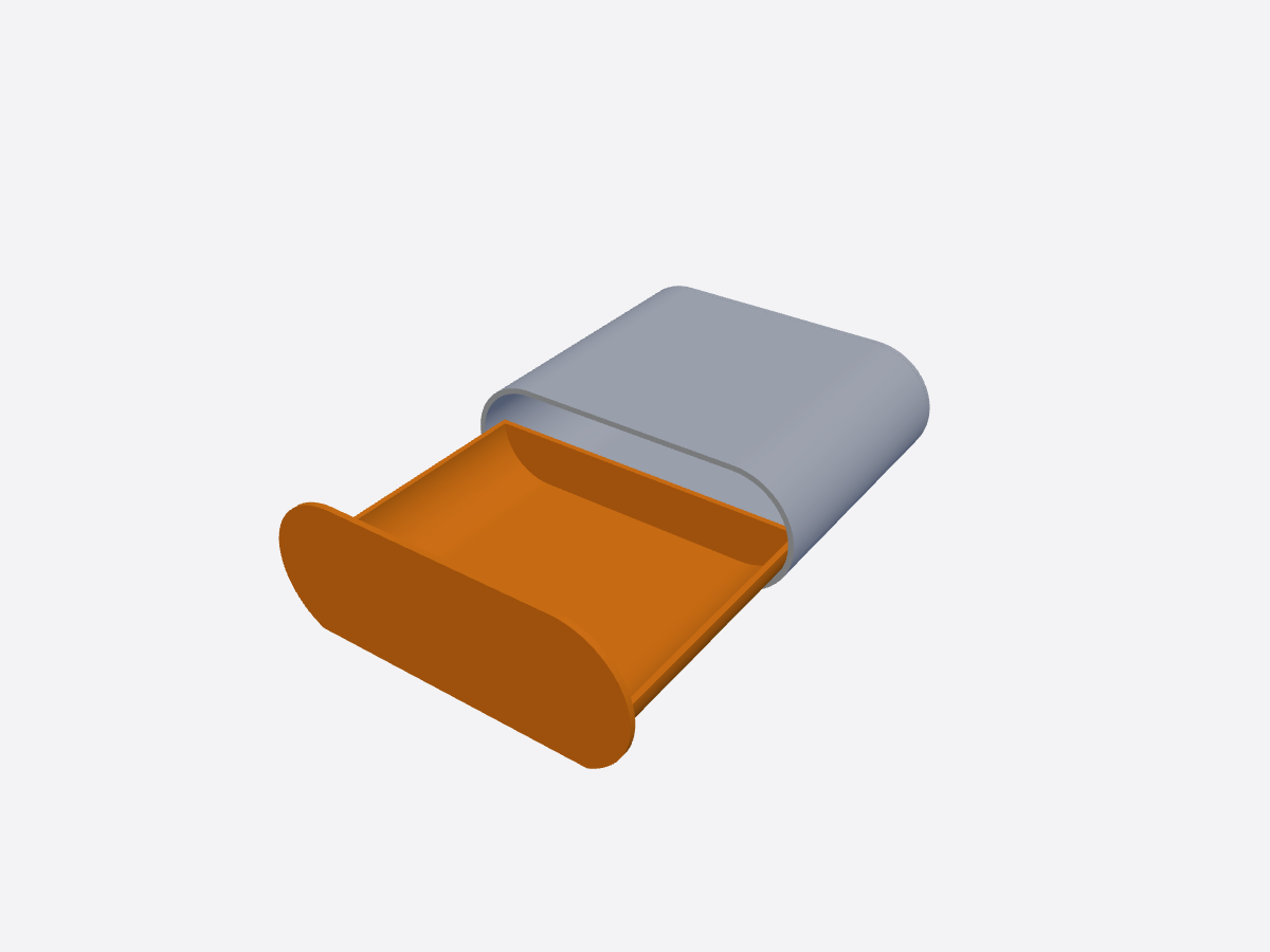 Rounded desk drawer