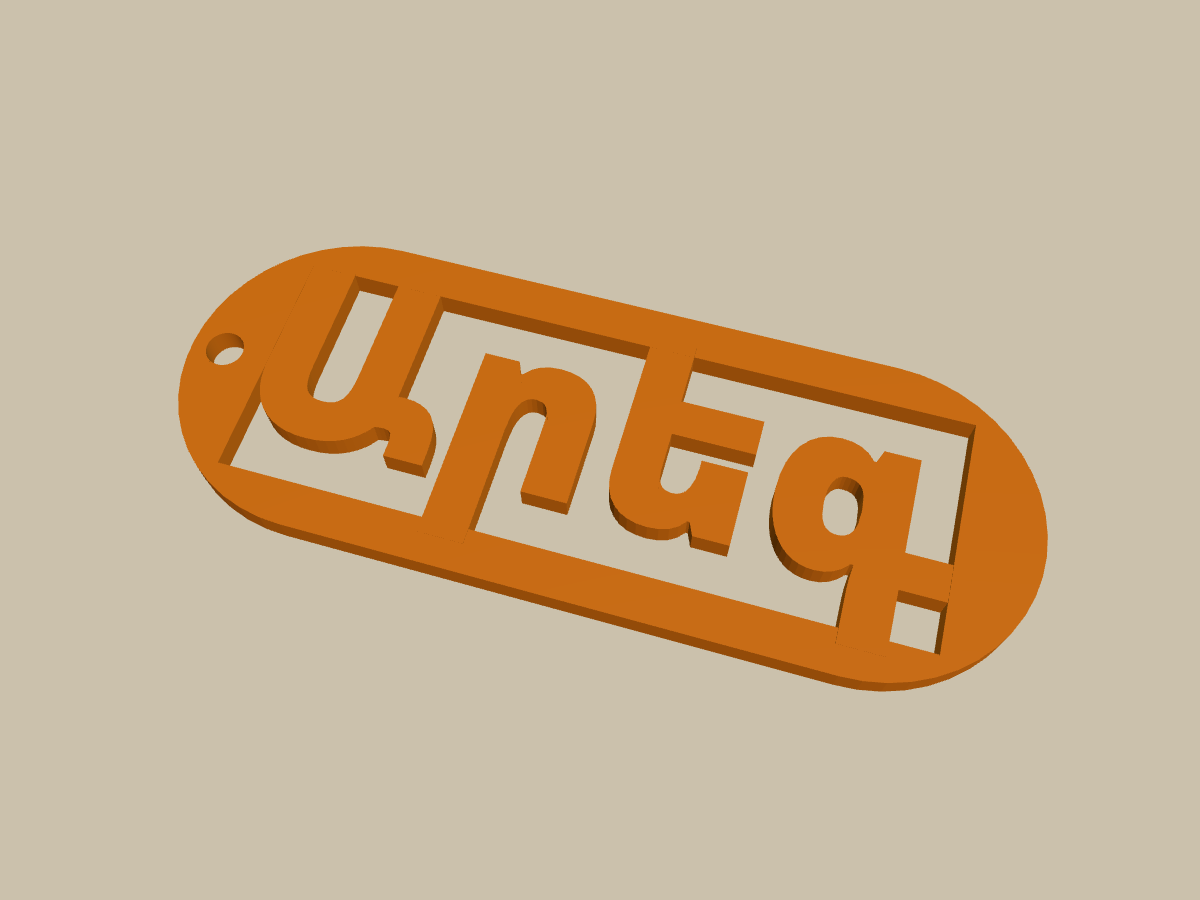 Արեգ cut-through plate name tag, angle view