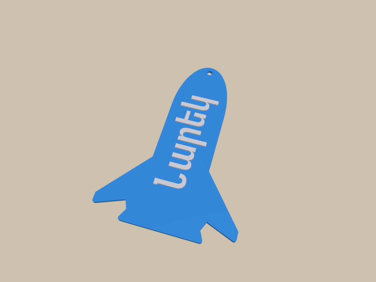 Նարեկ rocket name tag, angle view
