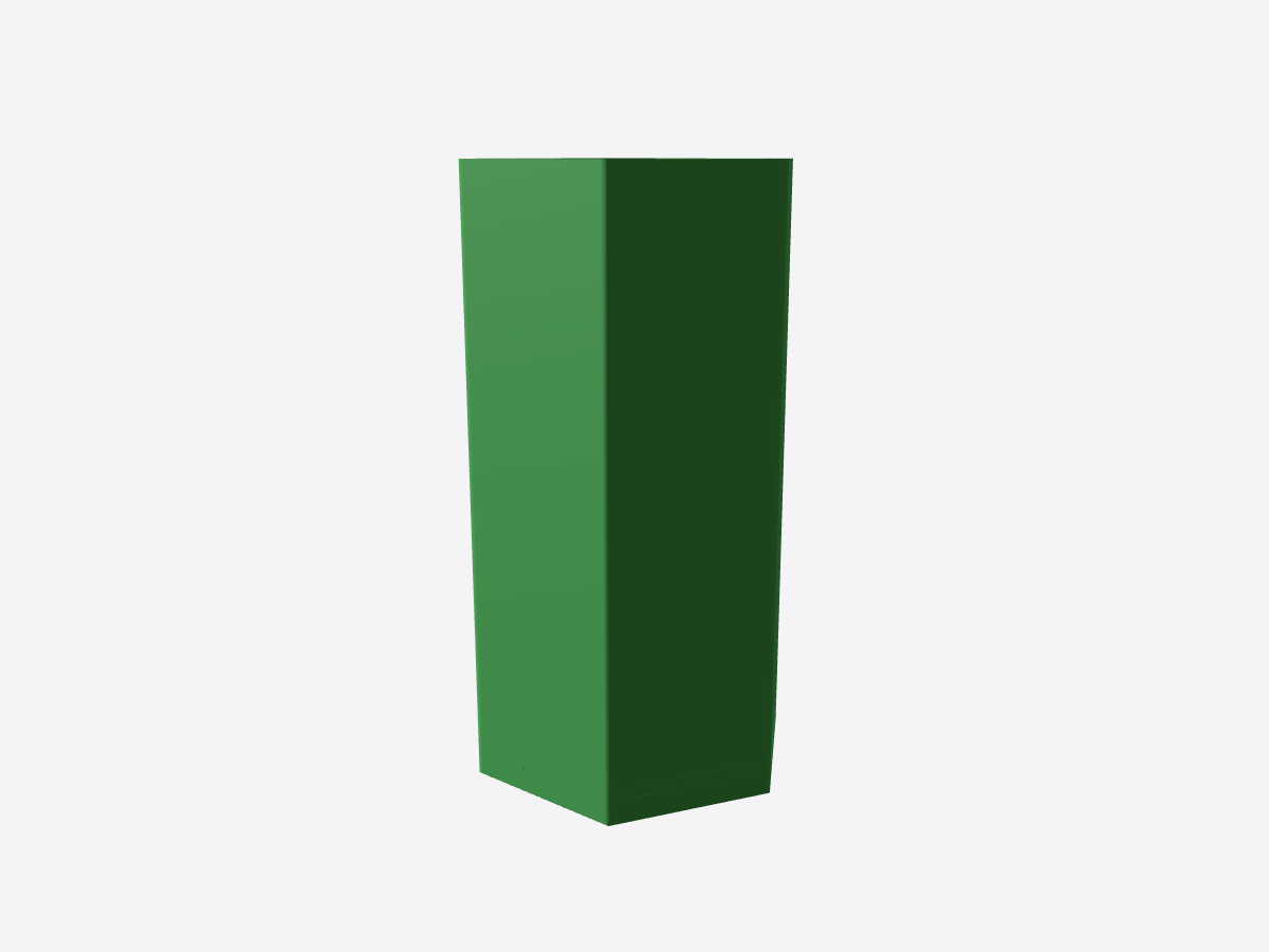 Tall faceted vase — angle view
